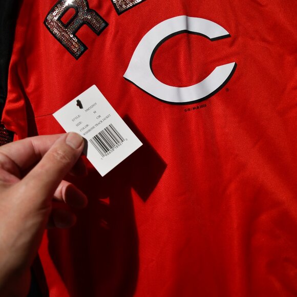 Womens Cincinati Reds MLB Sequin jacket Size M by GII Sports New Sample Tag - Picture 7 of 8